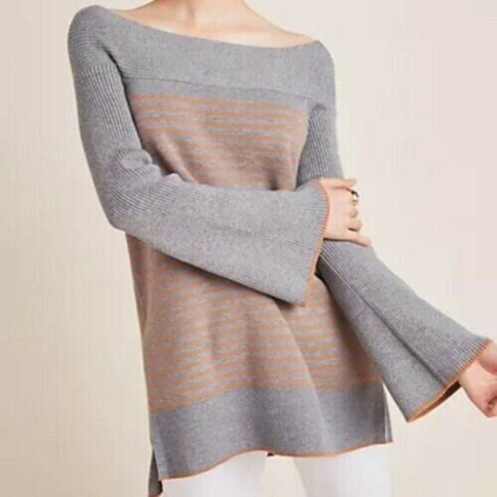 Anthropologie Elise Ribbed Tunic Off the Shoulder